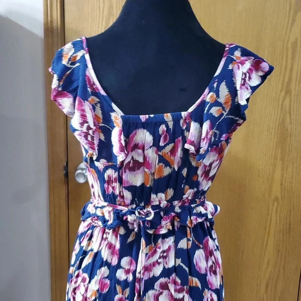 Band of gypsies floral ruffled button down maxi dress - Picture 6 of 10